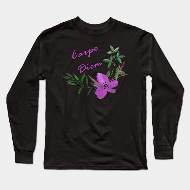 Carpe Diem 1 Long Sleeve T-Shirt by valentinahramov